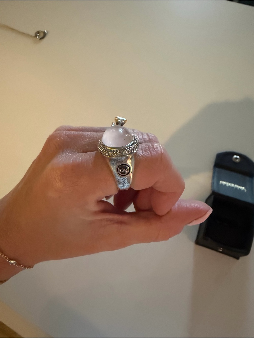 David Yurman Rose Quartz Halo Cocktail Ring